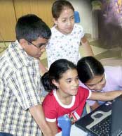 youth at computer